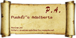 Puskás Adalberta névjegykártya